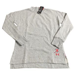 Under Armour‎ Utah Utes Mock Neck Spirit Jersey Sweater Grey Women's Size XXL